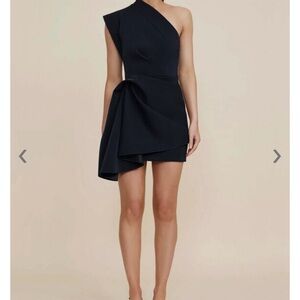 Acler Chic Black One-Shoulder Dress
